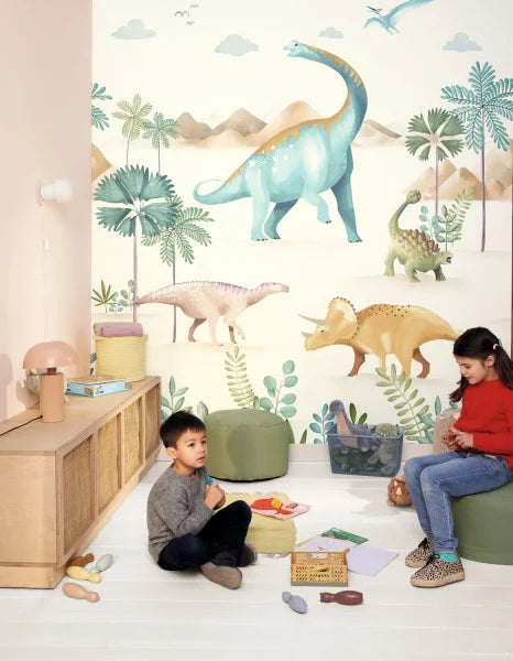 Le Monde des Dinosaures Panoramic Mural by Caselio