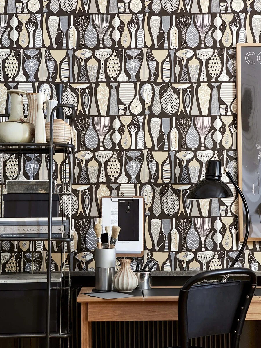 Stig Lindberg Pottery Wallpaper by BoråsTapeter
