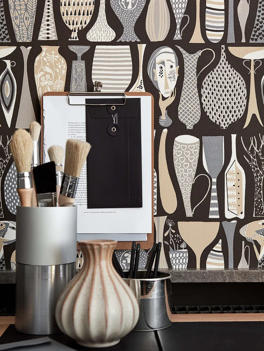 Stig Lindberg Pottery Wallpaper by BoråsTapeter