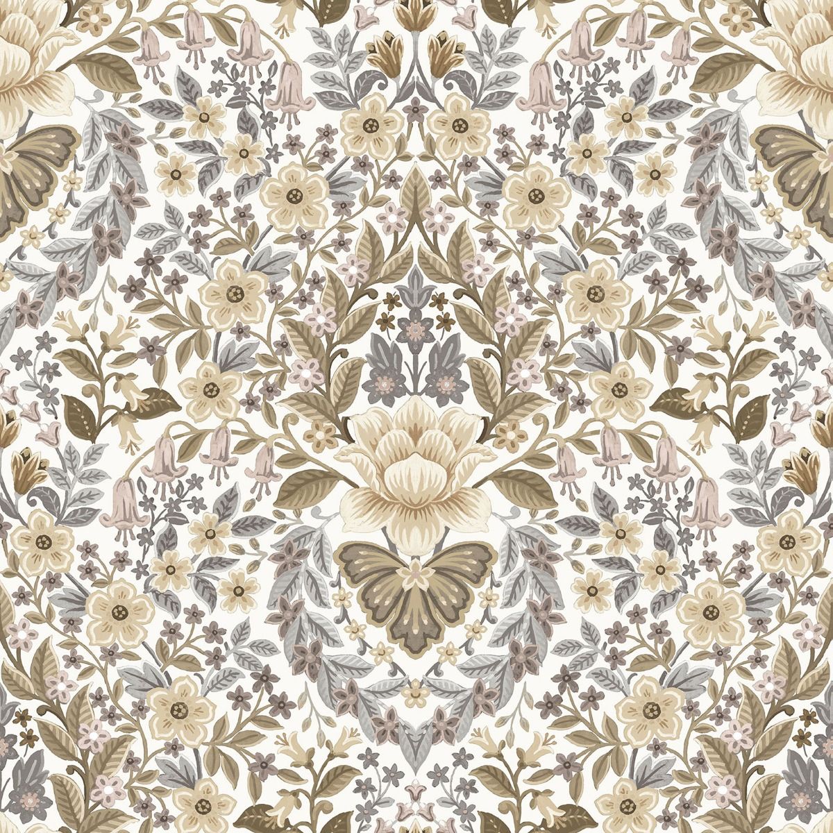 Floral Damask Wallpaper by Galerie (Into The Wild Collection)