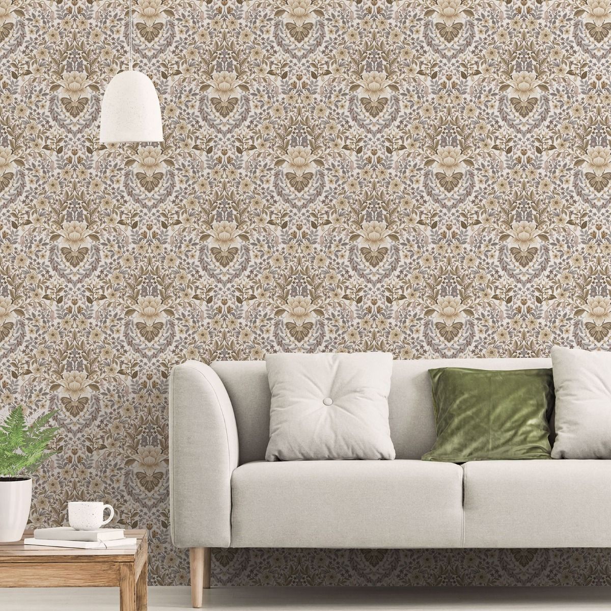 Floral Damask Wallpaper by Galerie (Into The Wild Collection)