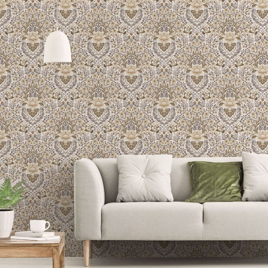 Floral Damask Wallpaper by Galerie (Into The Wild Collection)