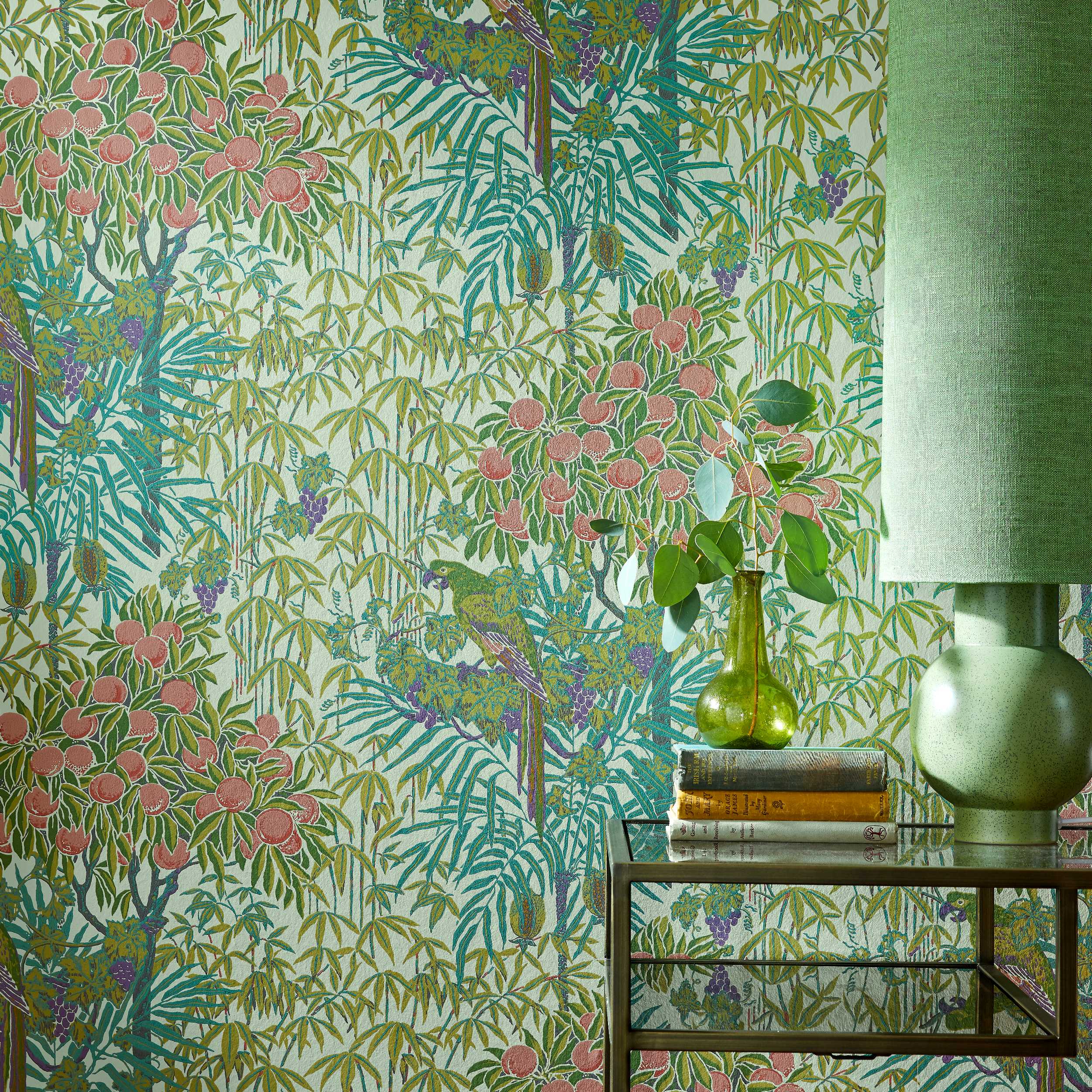 Macaw Wallpaper V&A  and 1838 Collaboration