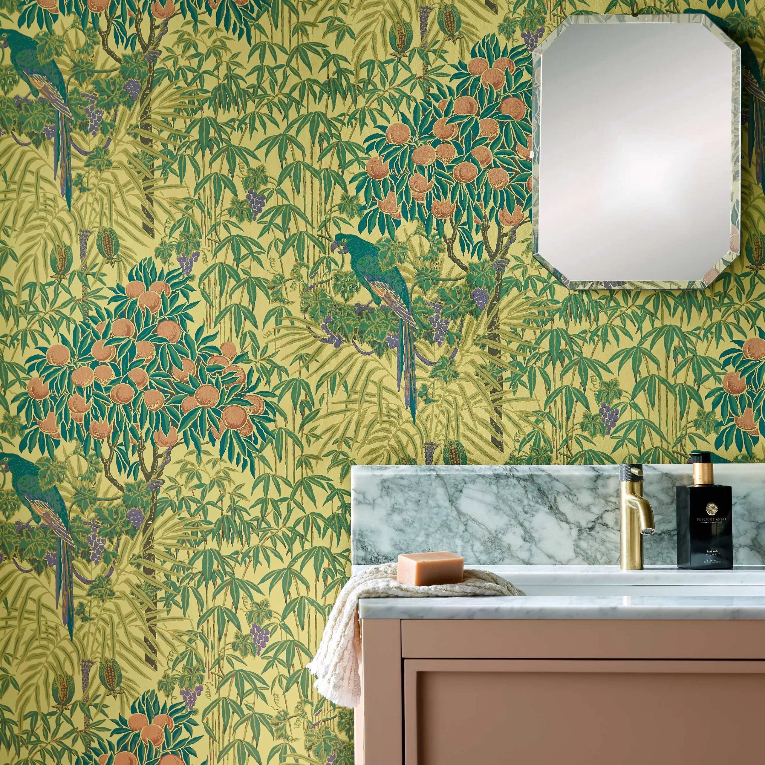 Macaw Wallpaper V&A  and 1838 Collaboration