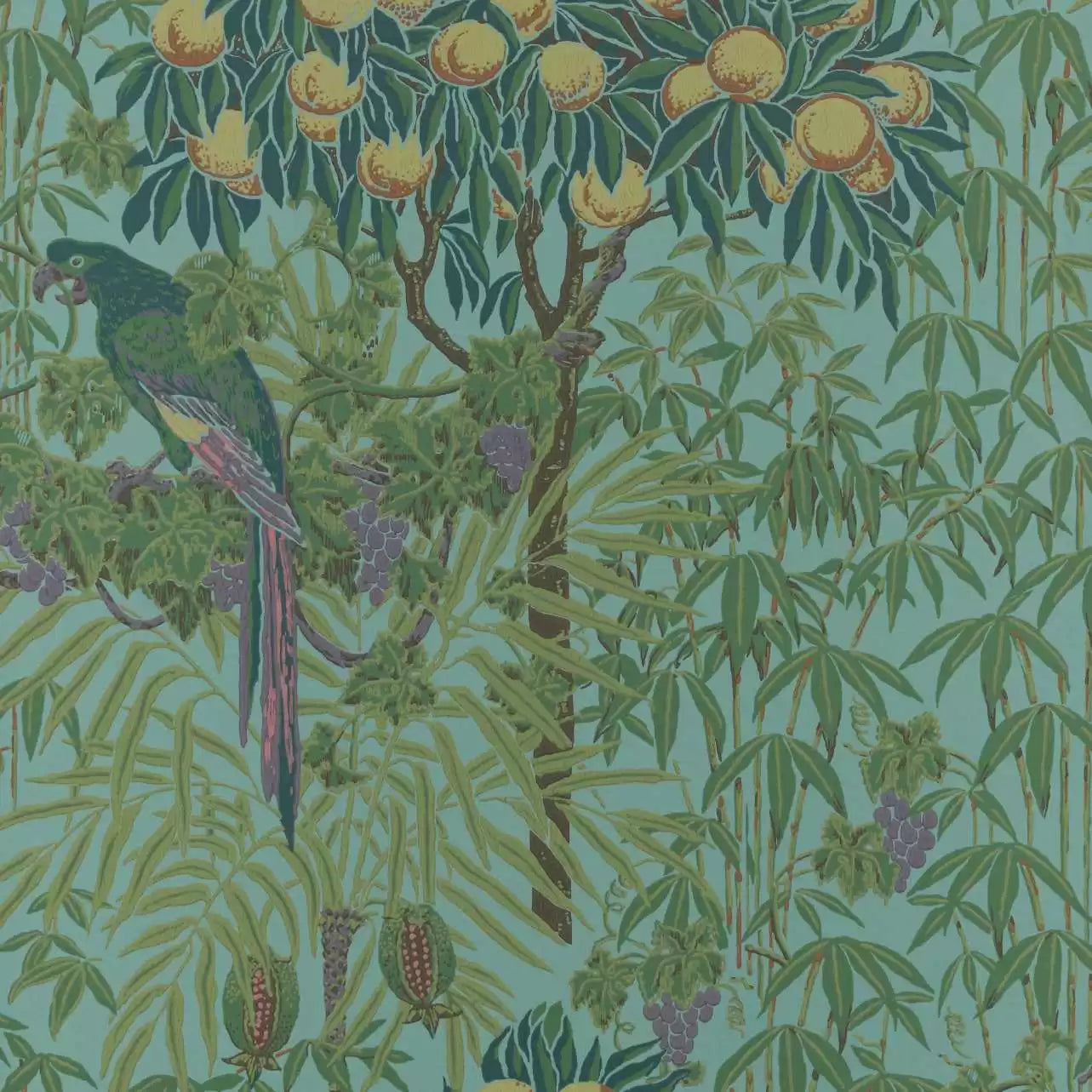 Macaw Wallpaper V&A  and 1838 Collaboration