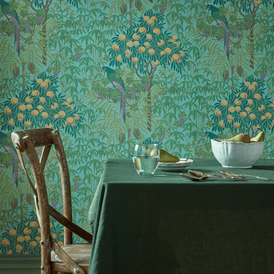 Macaw Wallpaper V&A  and 1838 Collaboration