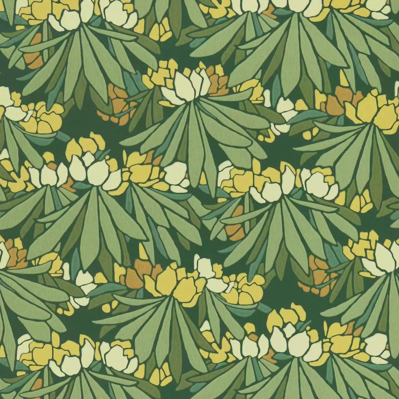 Rhododendron Wallpaper by 1838 V & A Decorative  Papers II Collection
