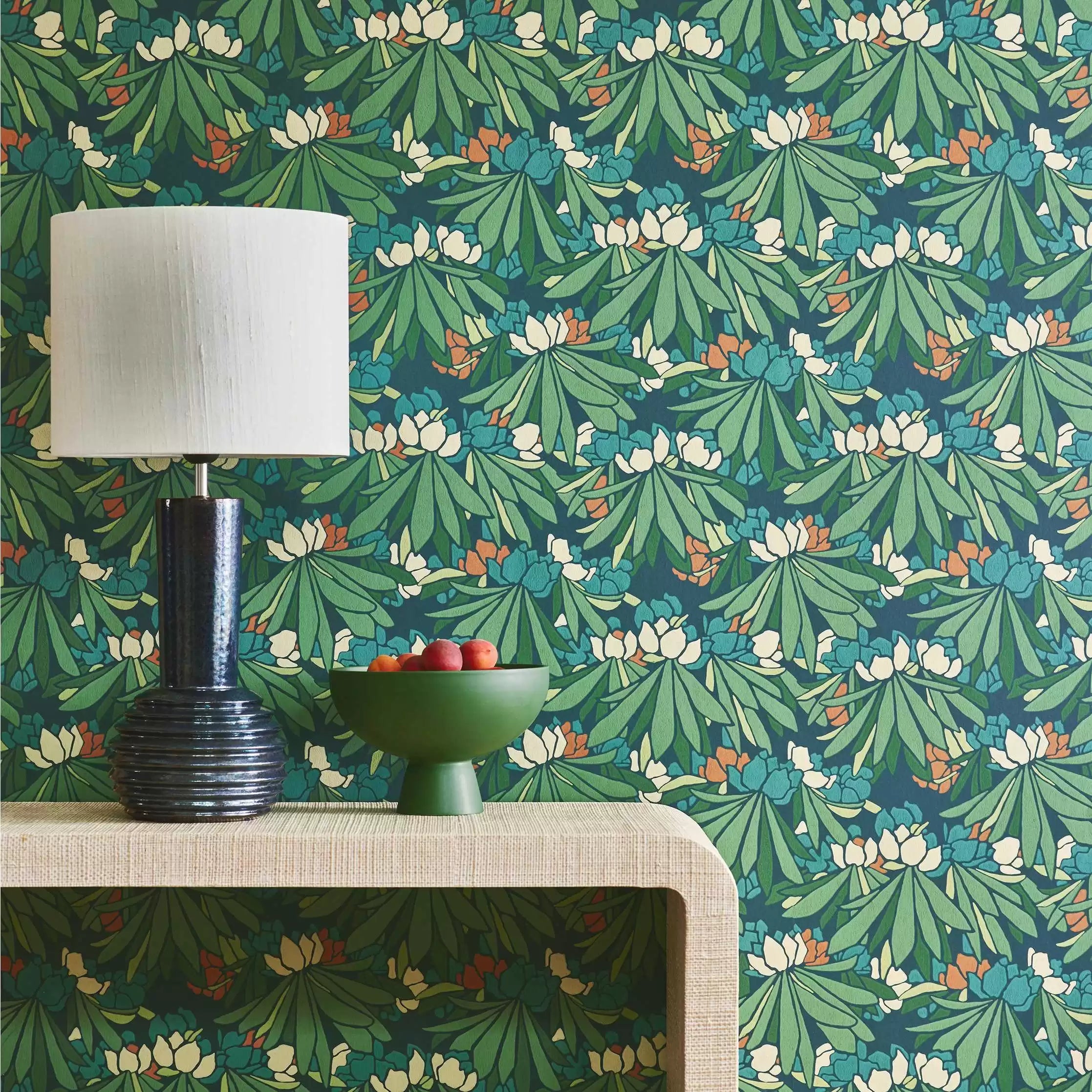 Rhododendron Wallpaper by 1838 V & A Decorative  Papers II Collection