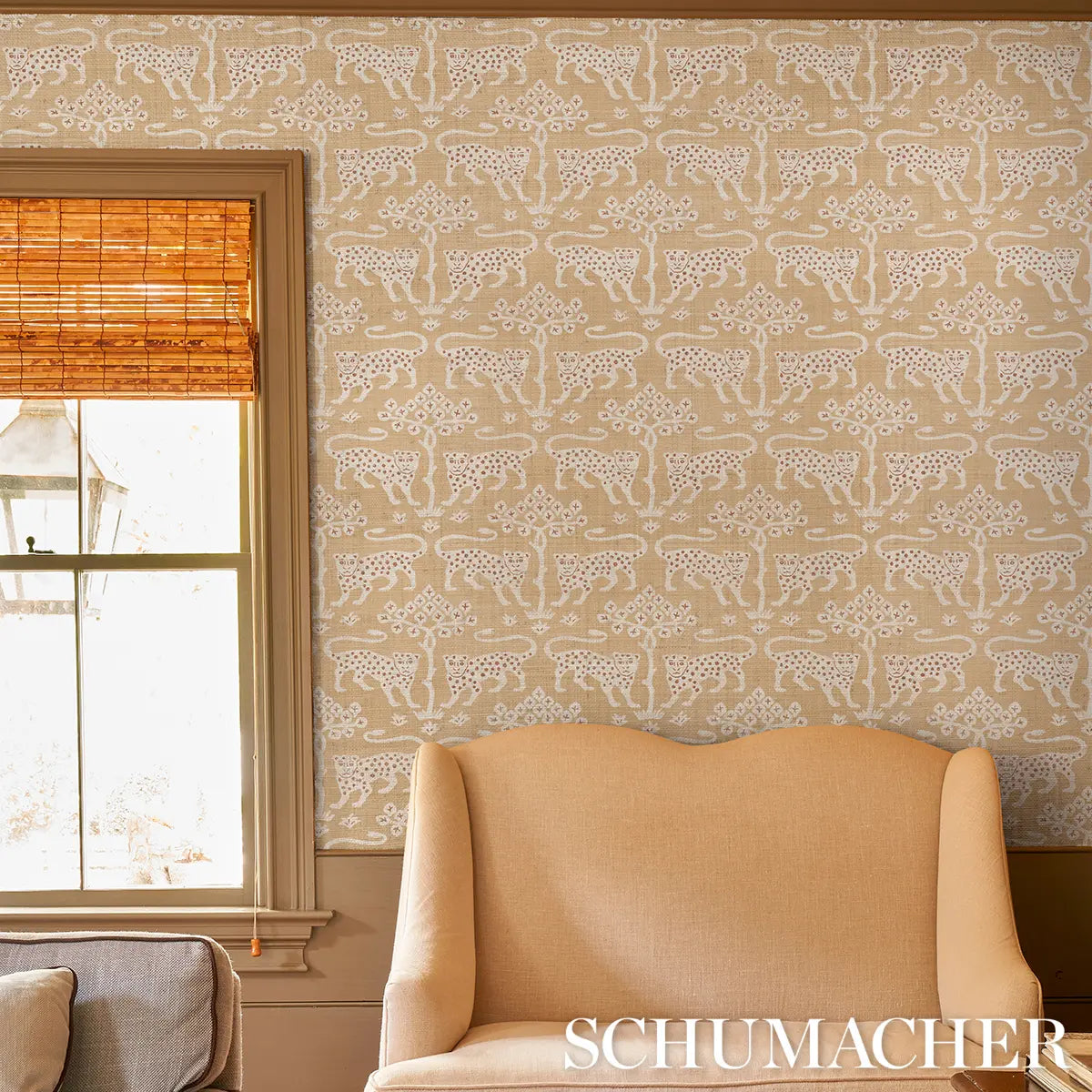Woodland Leopard Sisal Wallpaper by Schumacher