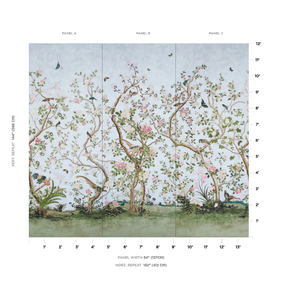 Les Oiseaux Panel Set by Schumacher