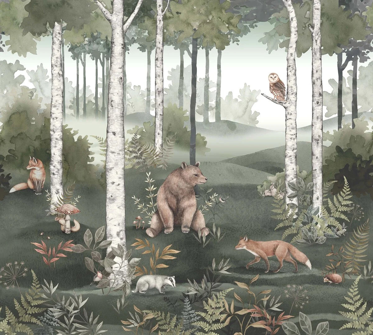 Wild Forest mural by BoråsTapeter