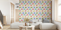 Playful Rainbow Scooter Art Pastel Hues Mural by HappyWall