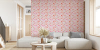 Little Pigs and Florals in Pink Mural by HappyWall