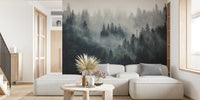 Misty Forest Beauty Mural by HappyWall