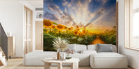 Sunflowers and the Secret Path Mural by HappyWall