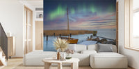 Northern Lights in Scandinavia Mural by HappyWall