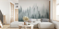 Misty Forest Silence Mural by HappyWall