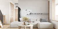 Surfer with Surf Board Mural by HappyWall