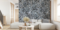 Zebra BW Mural by HappyWall