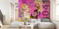 Urban Street Art Fancy Girl Mural by HappyWall