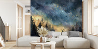 Starlit Forest Night Sky Mural by HappyWall