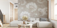 Delicate Dandelion Pattern Mural by HappyWall