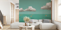 Dreamy Sky Swings Mural by HappyWall