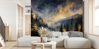 Starry Woodland Dreamscape Mural by HappyWall