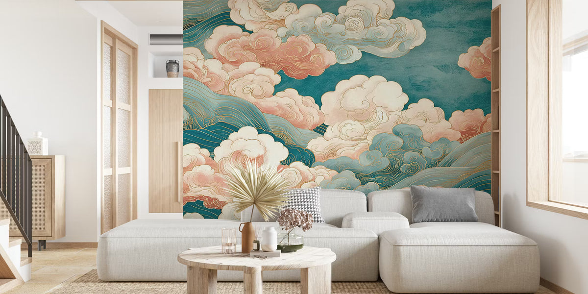 Celestial Asian Clouds Mural by HappyWall