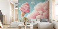 Cotton Candy Sky Dream Mural by HappyWall