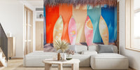 Surfboards On The Beach Mural by HappyWall