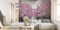 Charming Cherry Blossom Alley Mural by HappyWall