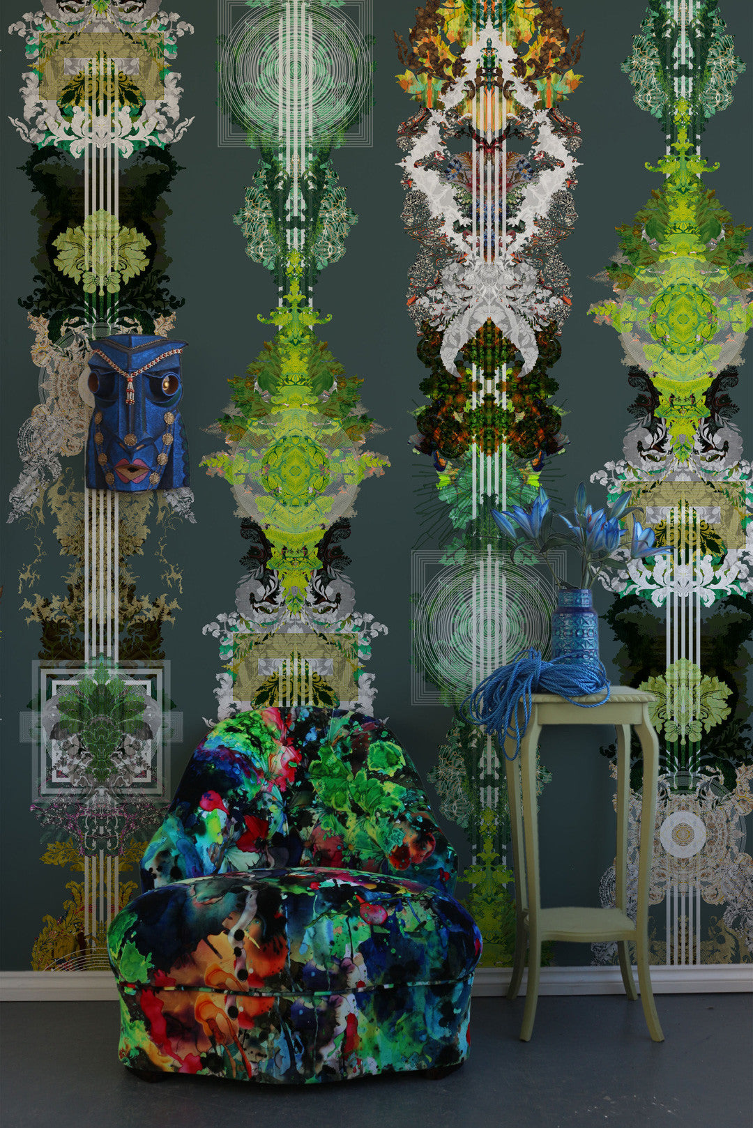 Totem Damask Wallpaper by Timorous Beasties