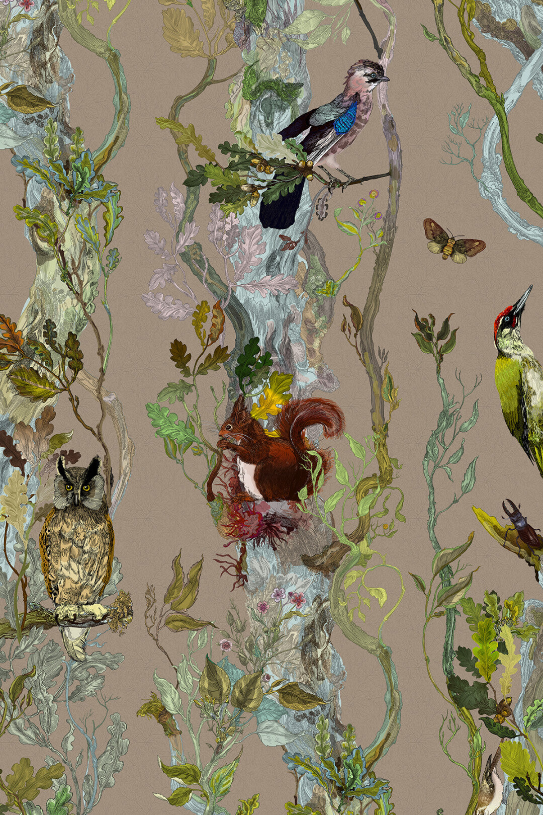 Indi Wood Wallpaper by Timorous Beasties