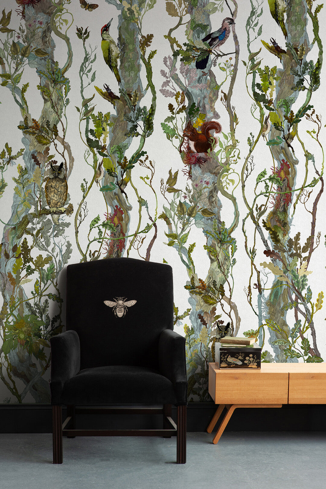 Indi Wood Wallpaper by Timorous Beasties