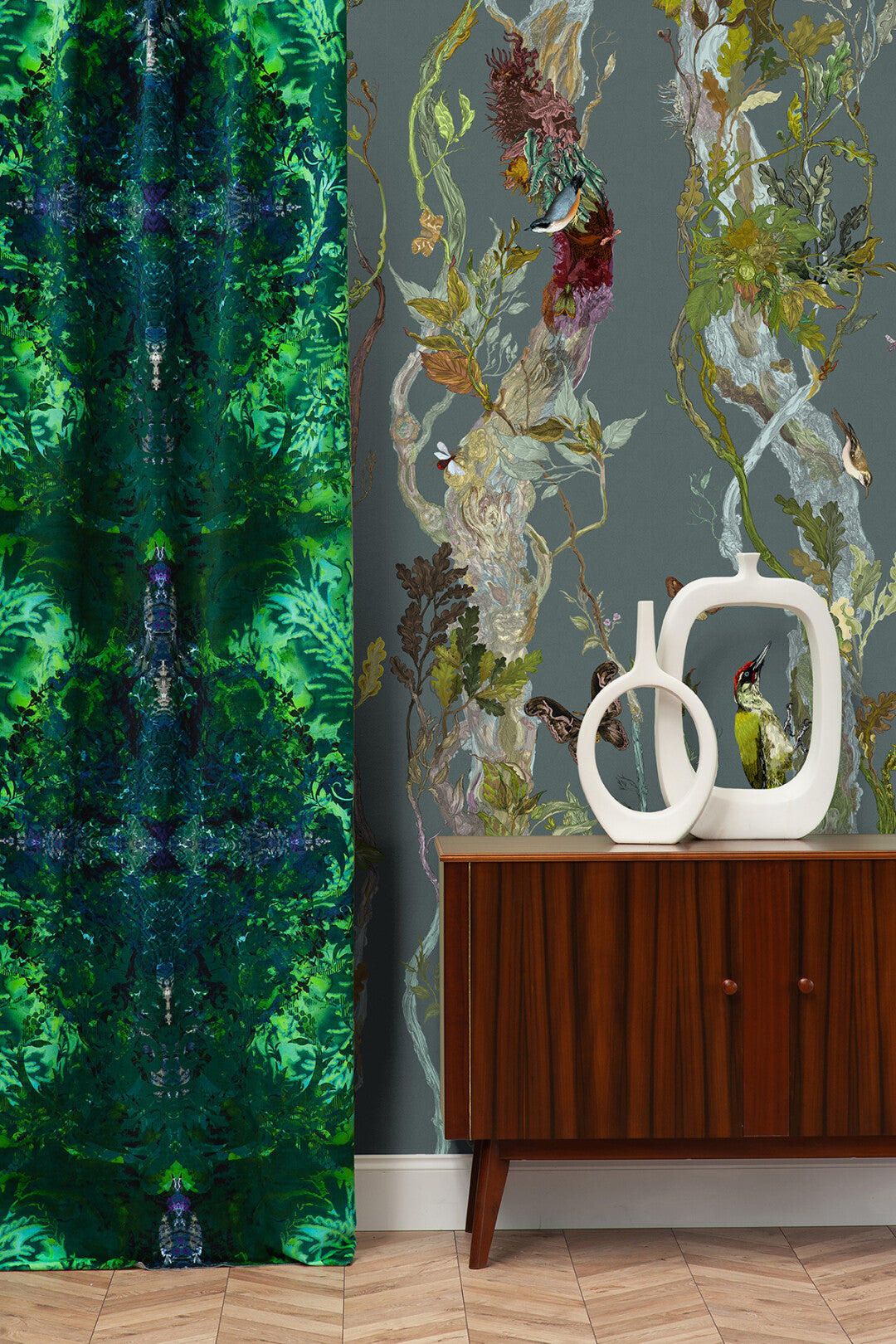 Indi Wood Wallpaper by Timorous Beasties