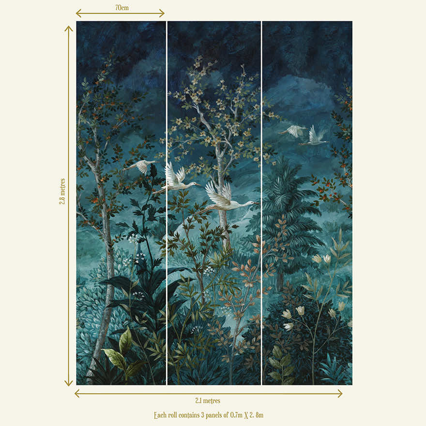 Midnight Canopy Blue Mural by Holden Decor