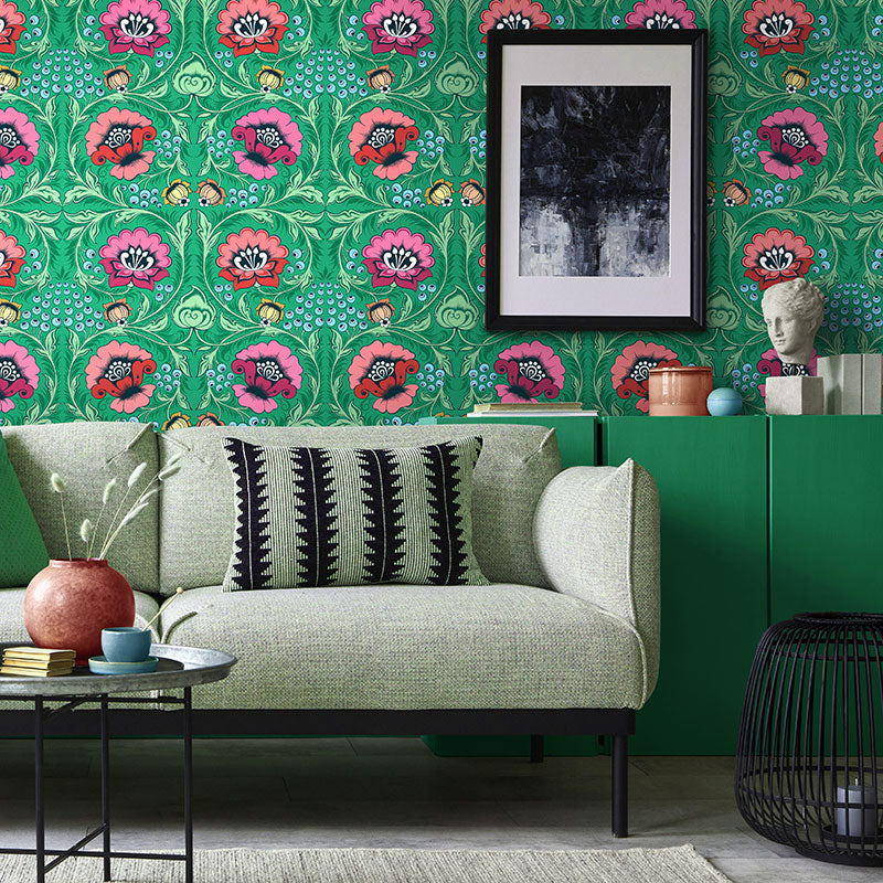 Alice Green Wallpaper by Olenka Design