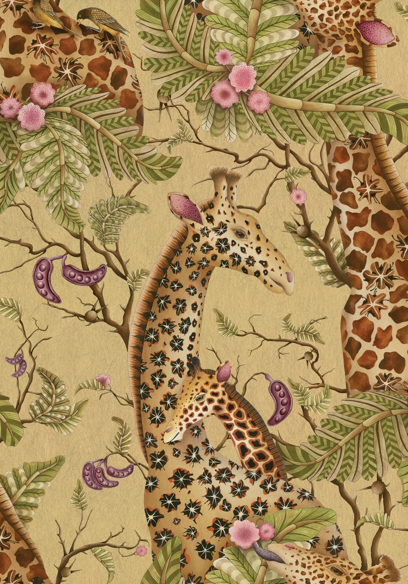Royal Giraffe Gilded Wallpaper by Cole & Son