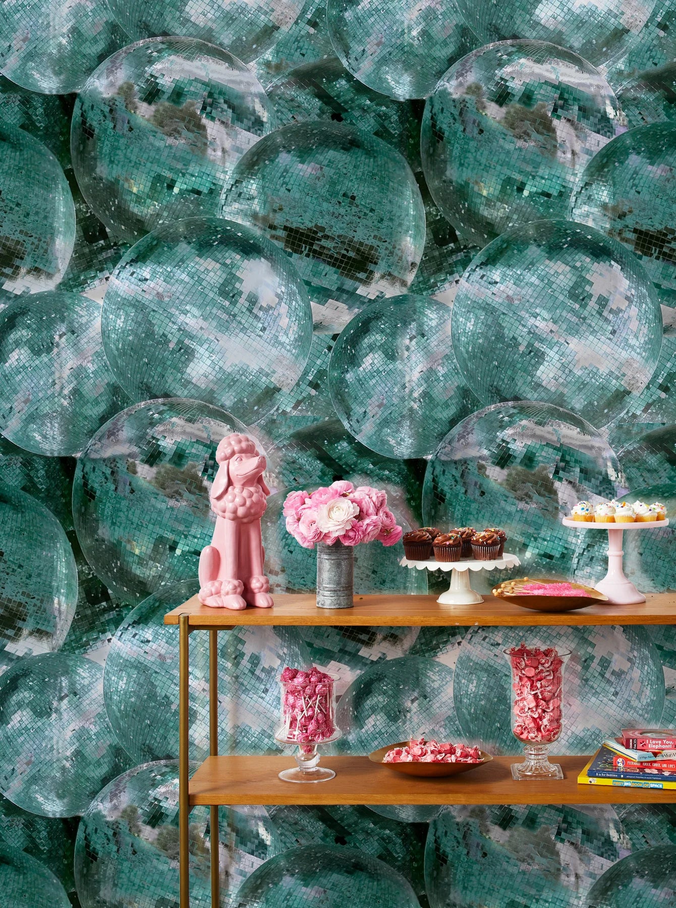 Barbie Disco Ball Wallpaper on Silver Mylar - Barbie Movie Collection