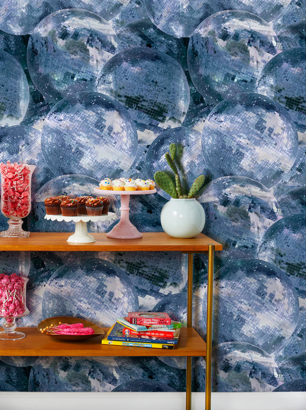 Barbie Disco Ball Wallpaper on Silver Mylar - Barbie Movie Collection