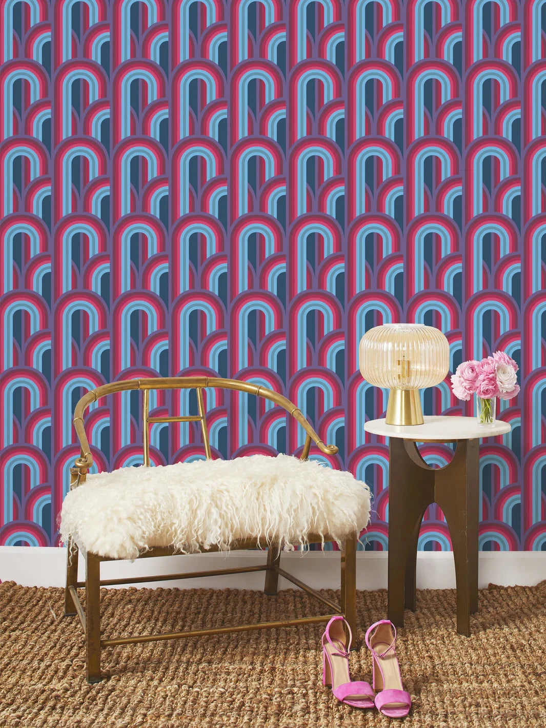 Barbie Dream House Arch Wallpaper