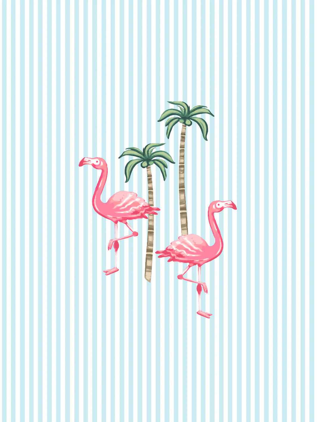 'Barbie™ Land Flamingo Pinstripe' Wallpaper by Barbie™