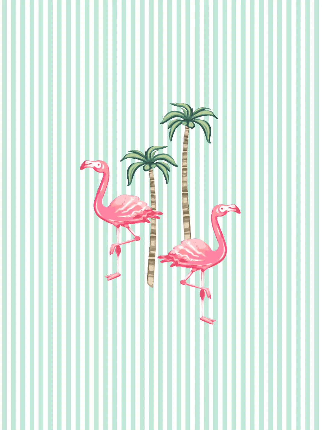 'Barbie™ Land Flamingo Pinstripe' Wallpaper by Barbie™