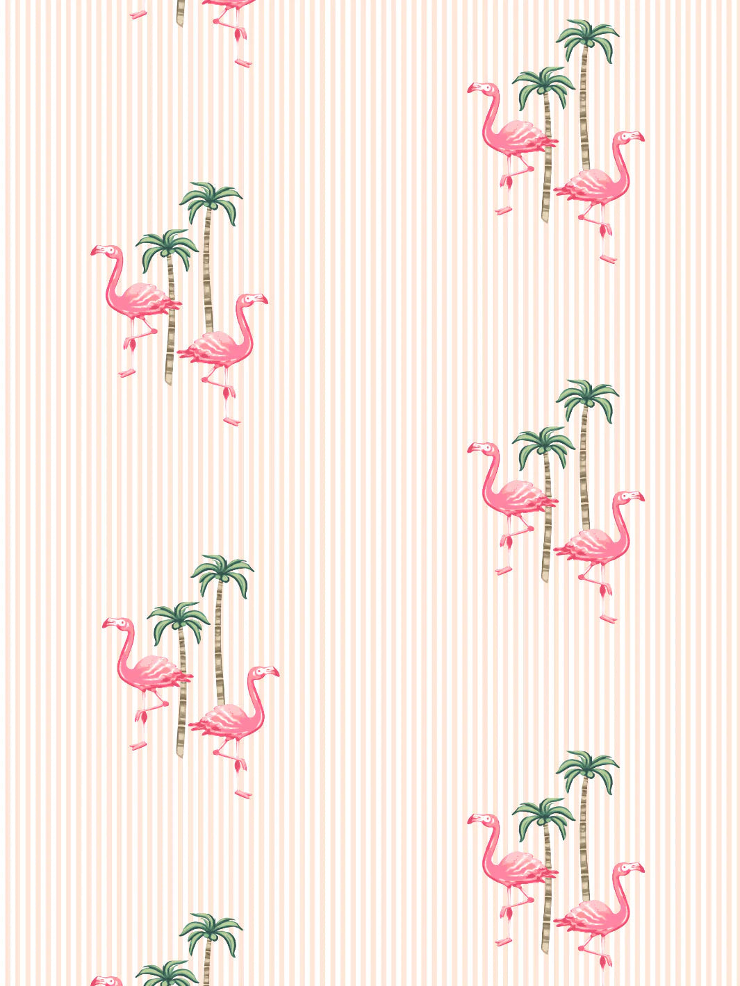 'Barbie™ Land Flamingo Pinstripe' Wallpaper by Barbie™