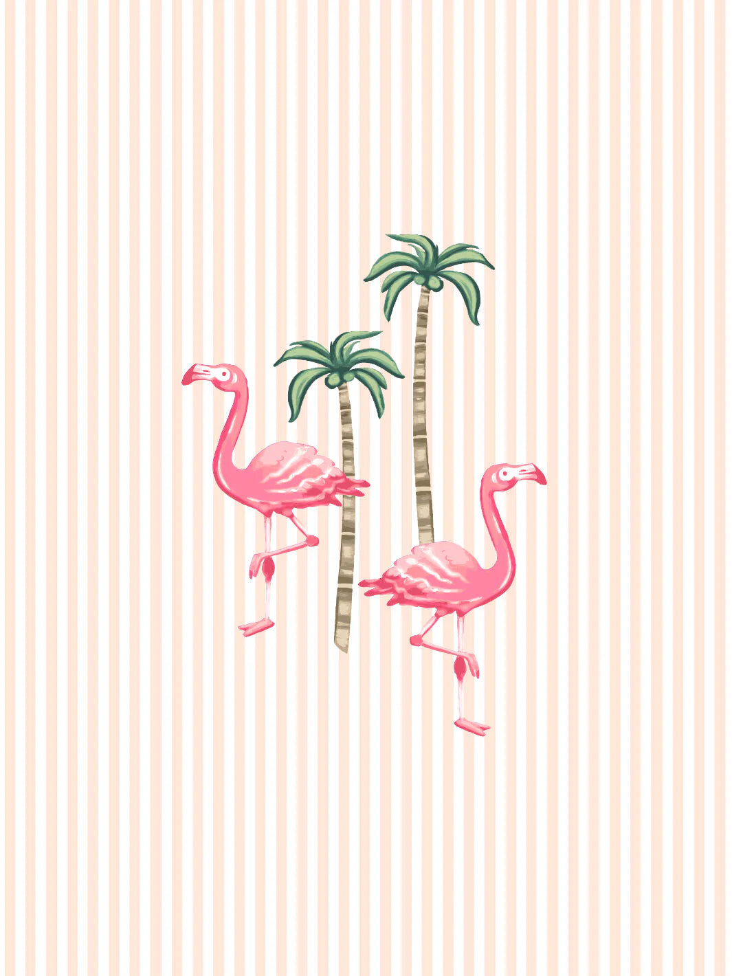 'Barbie™ Land Flamingo Pinstripe' Wallpaper by Barbie™