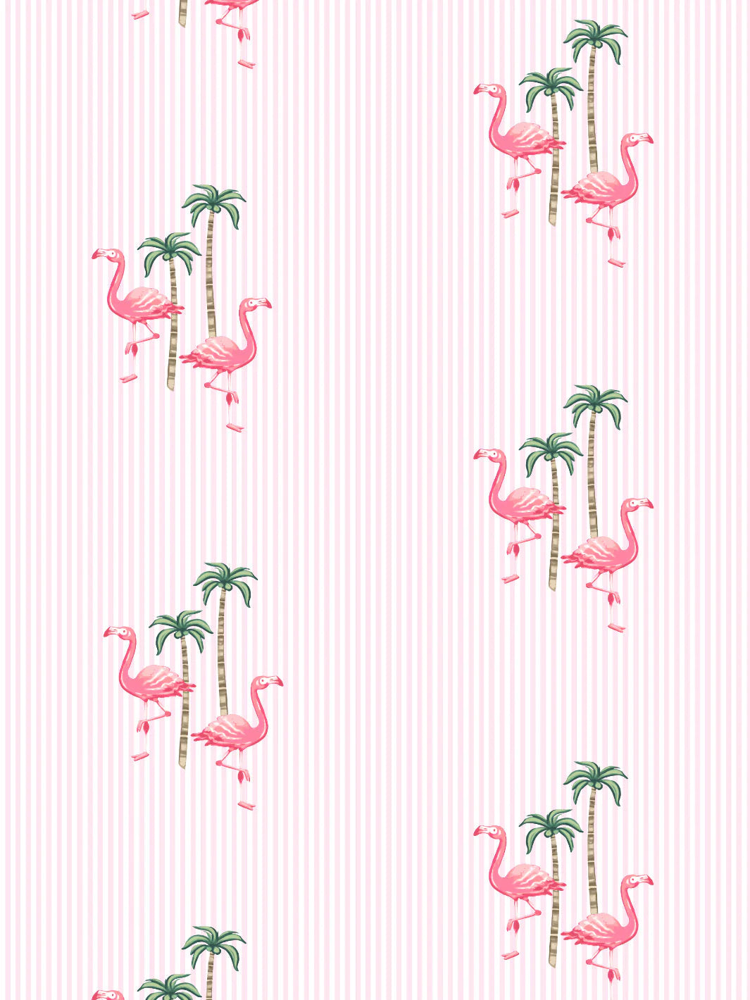 'Barbie™ Land Flamingo Pinstripe' Wallpaper by Barbie™