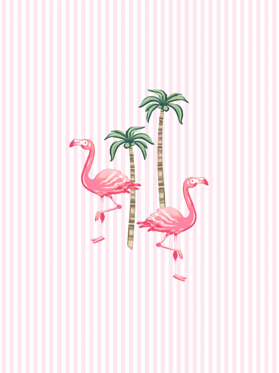 'Barbie™ Land Flamingo Pinstripe' Wallpaper by Barbie™