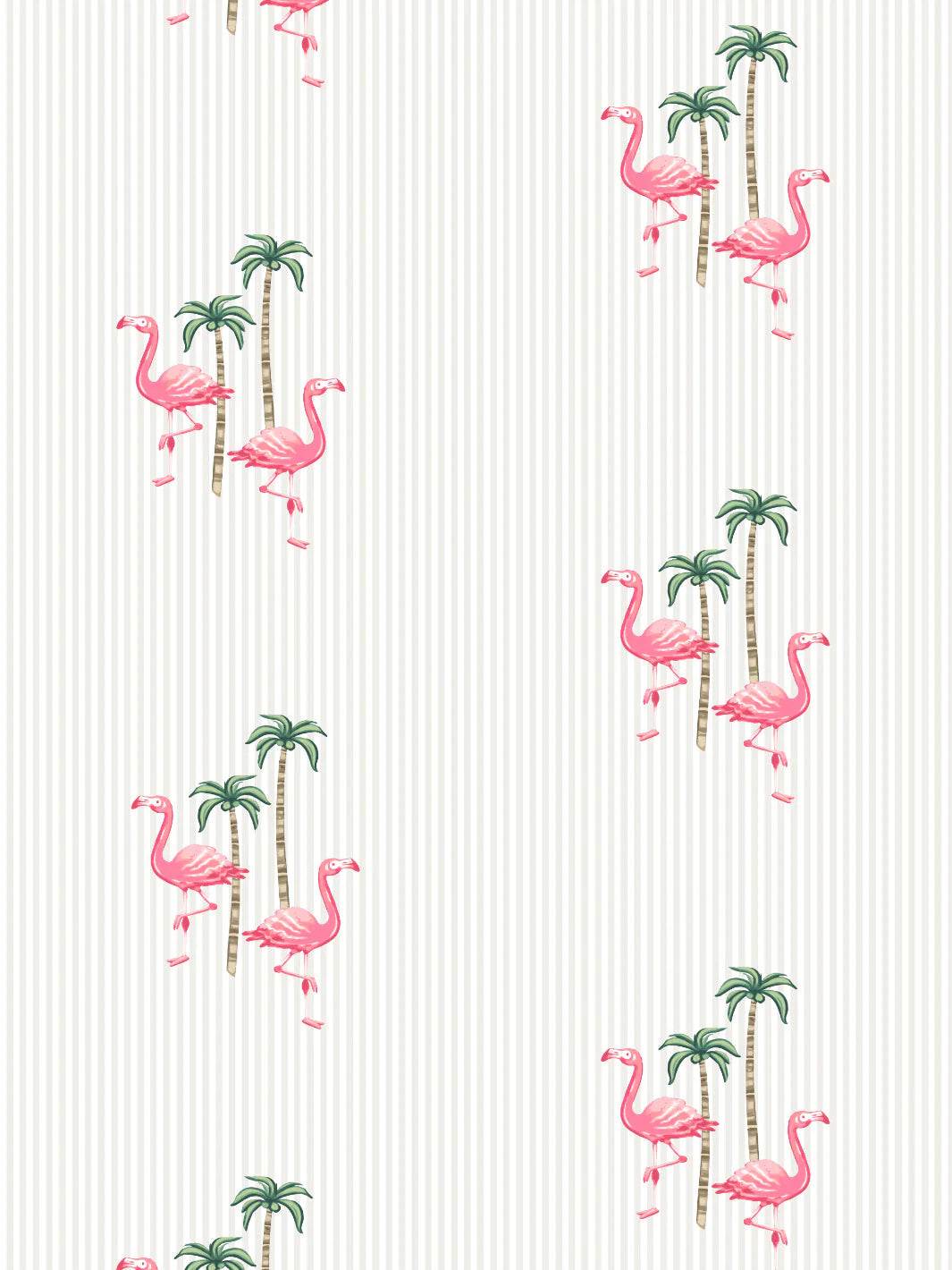 'Barbie™ Land Flamingo Pinstripe' Wallpaper by Barbie™
