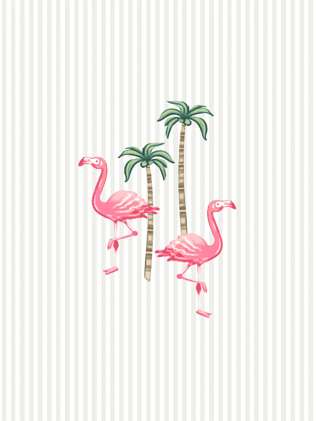 'Barbie™ Land Flamingo Pinstripe' Wallpaper by Barbie™
